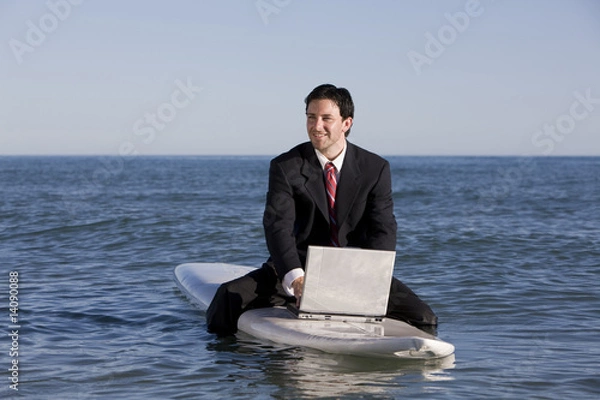 Obraz Surfing Businessman