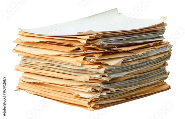 Fototapeta PNG Pile of documents pile paperwork materials.