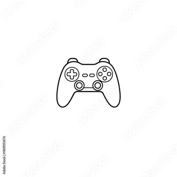 Fototapeta  controller, one line art  on white background 