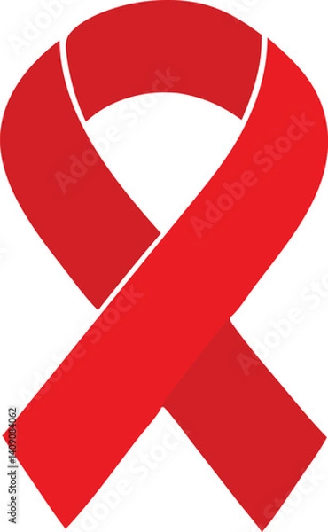 Obraz A red ribbon is a global symbol for aids awareness, hiv support, and charity for this illness