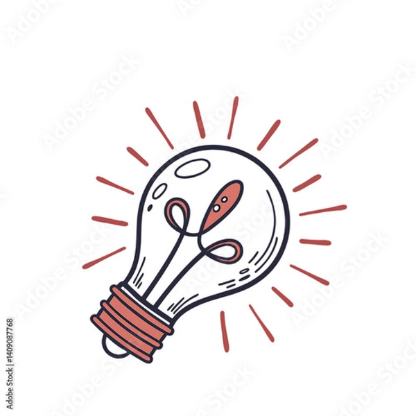 Fototapeta creative light bulb with idea