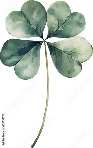 Obraz green leaves watercolor vintage on transparent background. symbol png