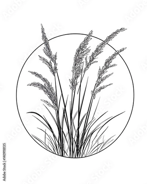 Fototapeta rice-related illustrations and smart farming technologies, focusing on grains, plants, cultivation, and innovative agricultural solutions for commercial use.