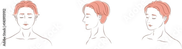 Fototapeta 色々な角度から見た男性の顔