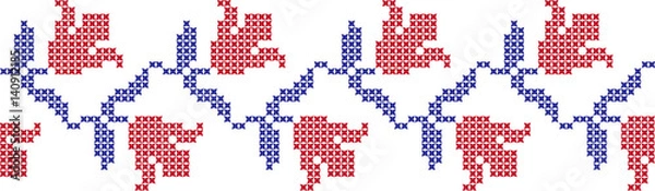Obraz Embroidered cross-national pattern
