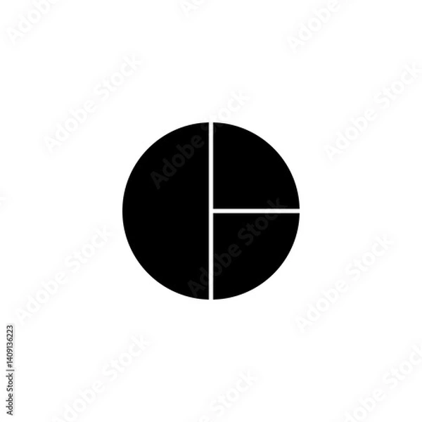 Fototapeta Pie chart icon. sign design on white backround.