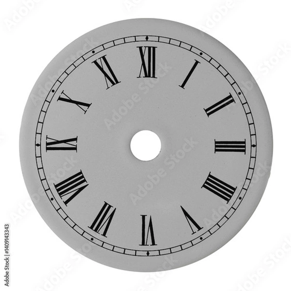Fototapeta Enamel dial with Roman numerals without hands