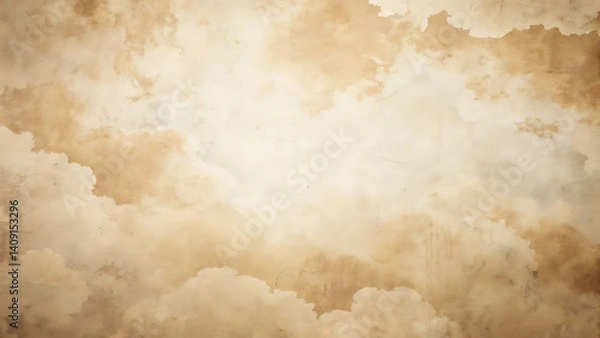 Fototapeta Vintage Wooden Floor and Cloudy Textured Wall Background – Rustic Interior Scene with Dreamy Atmosphere