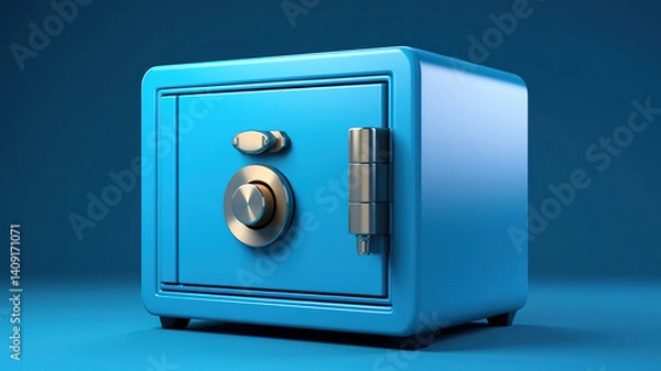 Fototapeta Banking Safety Concept with Locked Safe Box Illustrations