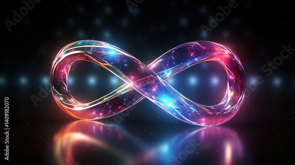 Fototapeta Hologram technology showcasing eternity and innovation in the cyber system