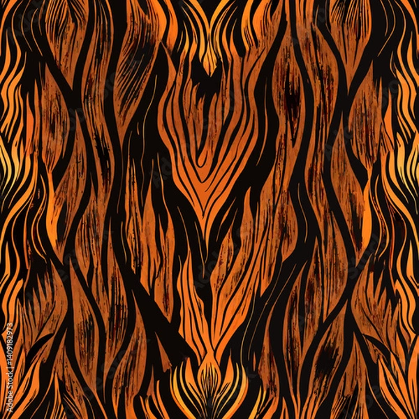 Obraz Seamless Ember Fusion: A Symmetrical Dance of Flame & Shadow