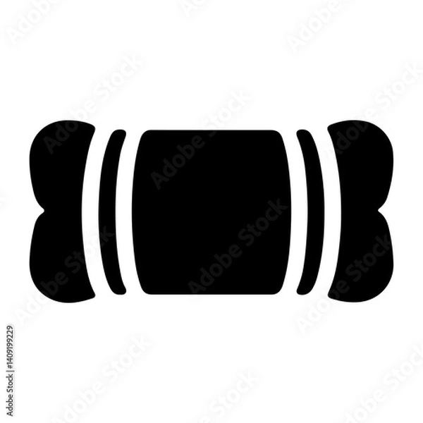 Fototapeta Contemporary Pictogram Vector Featuring A Bolster Pillow Icon Ideal For Bedding Or Home Decor Illustrations

