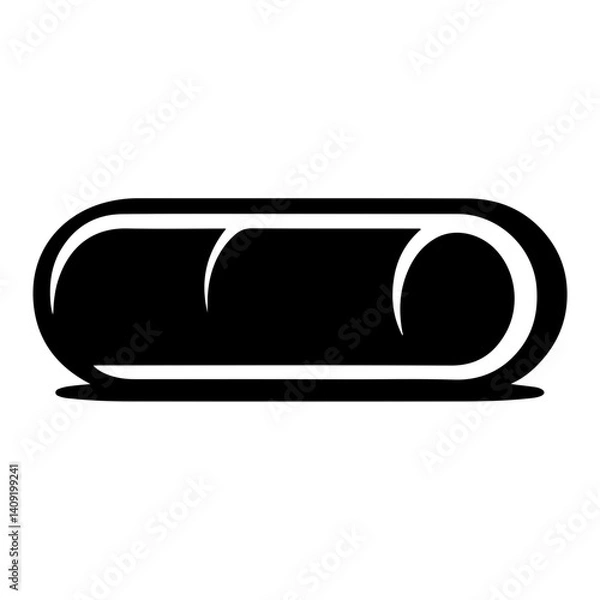 Fototapeta Contemporary Pictogram Vector Featuring A Bolster Pillow Icon Ideal For Bedding Or Home Decor Illustrations

