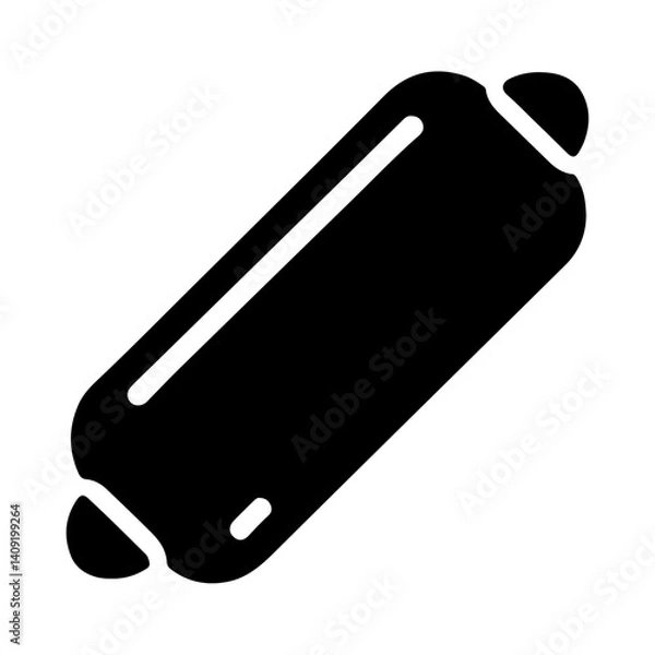Fototapeta Stylized Icon Vector Of A Classic Bolster Pillow In A Simple Pictogram Format For Modern Visuals

