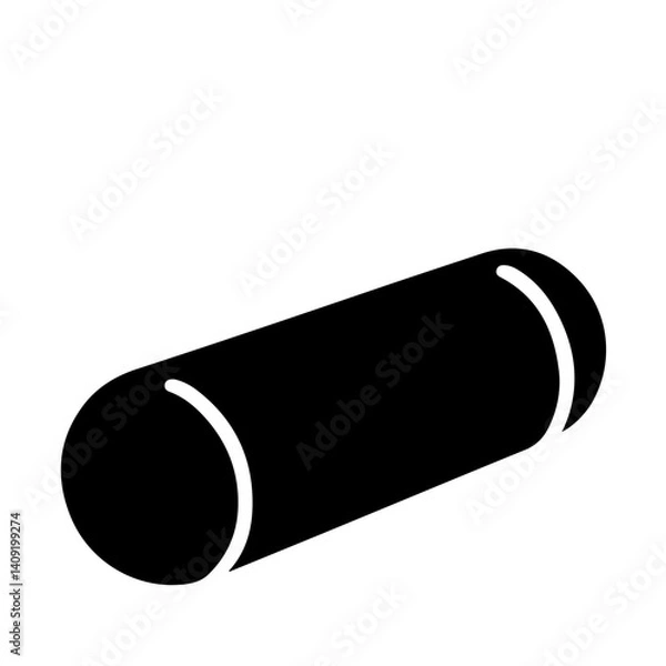Fototapeta Minimalist Pictogram Of A Bolster Pillow Vector Icon Perfect For Cozy Sleep And Interior Themes