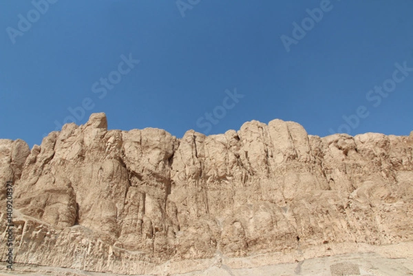 Fototapeta Limestone mountain for the construction of the Temple of Hatshepsut in Luxor, Egypt