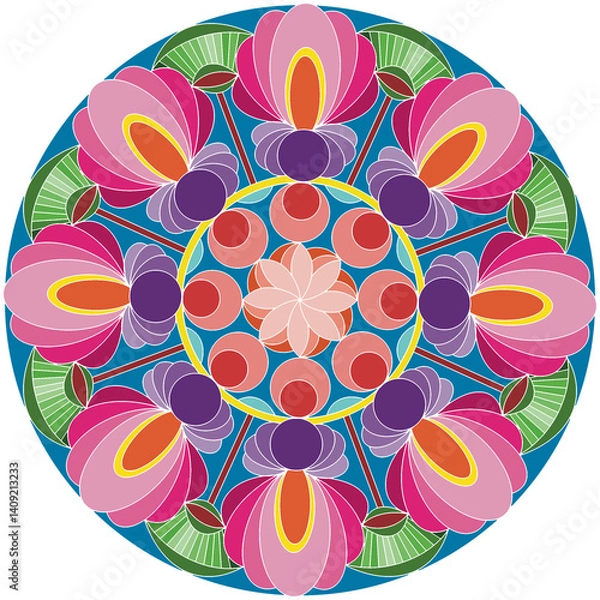 Fototapeta Mandala paintings have patterns, colorful colors, prints, covers, patterns on the product surface.