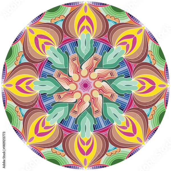 Fototapeta Mandala paintings have patterns, colorful colors, prints, covers, patterns on the product surface.
