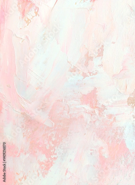 Obraz 油彩ガサガサテクスチャ縦 ピンク 春 アート 明るい おしゃれ マチエール 模様