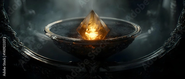 Obraz Ornate Vessel Holds Glowing Gem