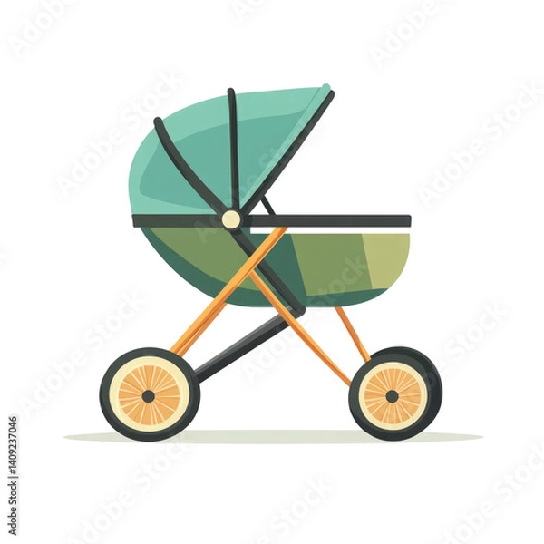 Fototapeta Flat Design Stroller on transparent background