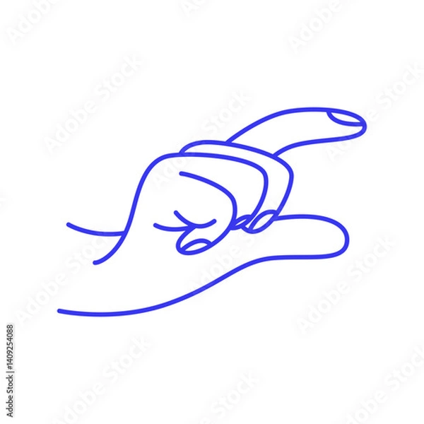 Fototapeta Just a little bit, short. Hand gesture doodle icon. Contour vector illustration