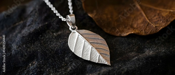 Obraz Delicate Leaf Pendant Necklace