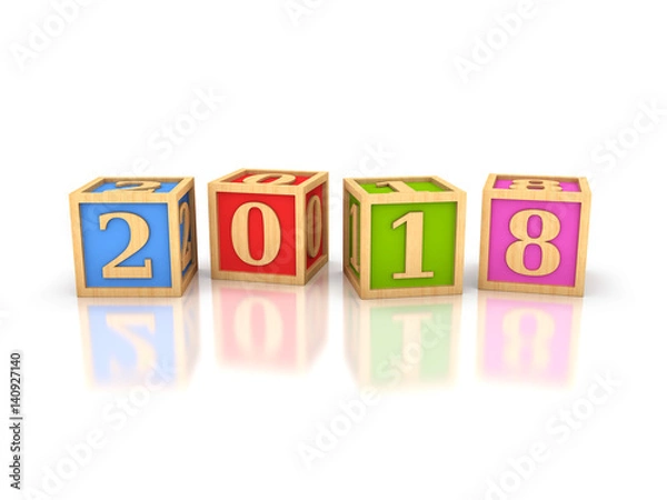 Fototapeta New Year 2018 - 3D Rendered Image