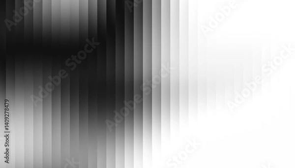 Fototapeta Fractal Glass Gradient Texture. Reed vertical lines patterned glass, overlay with transparent background. Universal monochrome black background stylish gradient