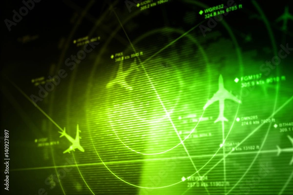 Fototapeta Abstract radar with targets