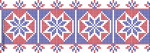 Obraz Вышитый узор вышивки крестом украинский национальный