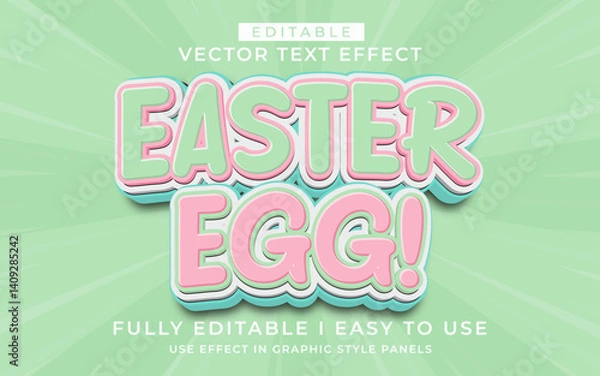 Obraz 3D Editable Happy Easter Egg text effect graphic style template