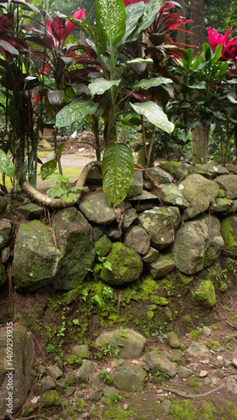 Fototapeta Stacked Natural Stone Foundation for Structural Support