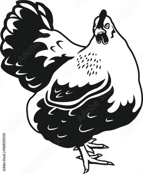 Obraz silhouette New Hampshire Breed of chickens Vector illustration 