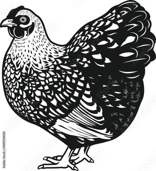 Obraz wyandotte chicken breed of chickens Vector illustration