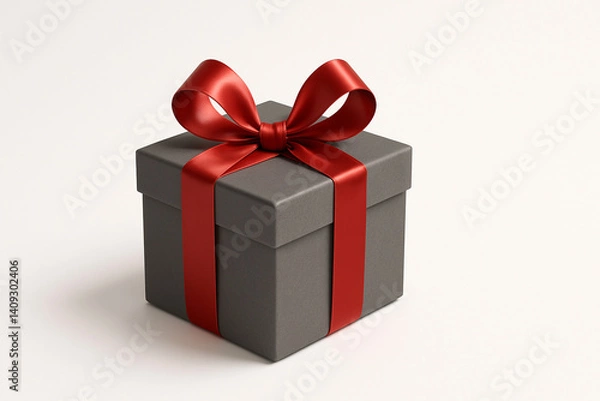 Obraz gift box with red ribbon