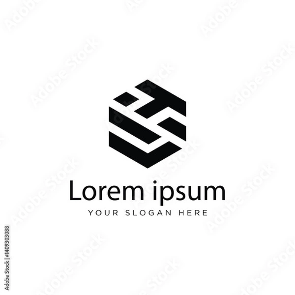 Fototapeta Initial LT Logo Polygon Shape Letter logo Design white background