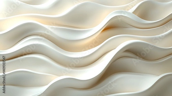Fototapeta Wavy White Texture Background Creates Flowing Smooth Abstract Art