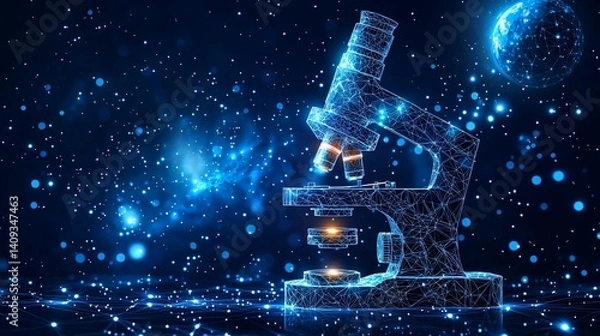 Obraz Futuristic microscope in space