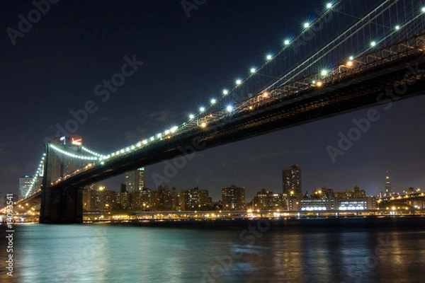 Fototapeta Brooklyn Bridge at night, New York