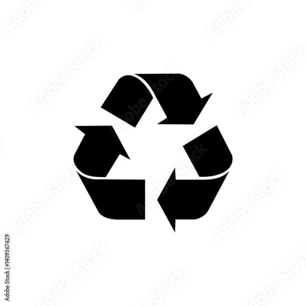 Obraz black color recycle icon