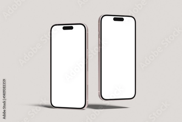 Obraz Realistic blank phone 16 illustration for mockup. 3D Render.