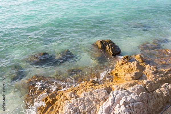 Fototapeta Beautiful shore with sharp stones