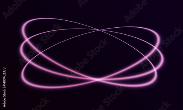 Fototapeta A tunnel of light curves into infinity. Neon blue lines twist in a spiral, glowing with motion. Ideal for high-tech backgrounds.