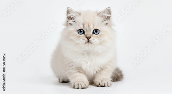 Fototapeta Adorable cream kitten studio shot