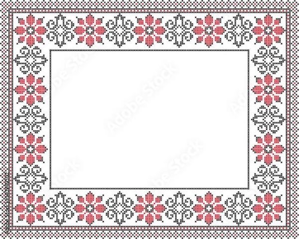 Fototapeta Вышитый узор вышивки крестом украинский национальный