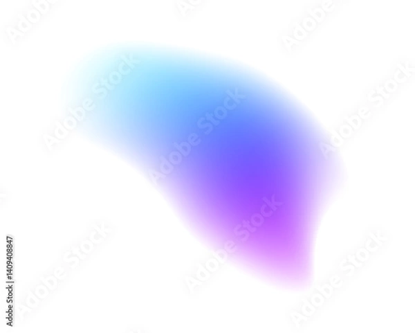 Fototapeta Iridescent chrome drops or hologram irregular freeform organic shapes. Color gradient circle backgrounds, abstract colors blend mesh with soft neon light, vector shapes. PNG	
