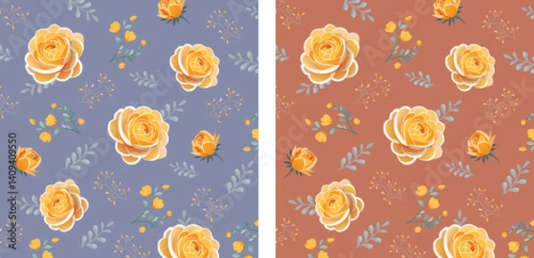 Obraz Pattern With Roses. Floral Print. Indulge in timeless elegance with exquisite Floral Toile De Jouy Seamless Pattern. Pastel color, pastel tone	