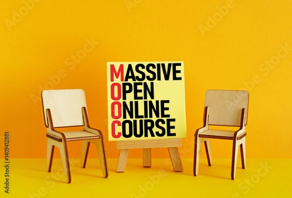 Fototapeta Massive Open Online Course MOOC as business and educational concept