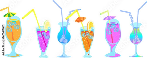 Obraz summer cocktail set